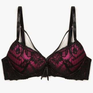 Sutien Negru cu fucsia