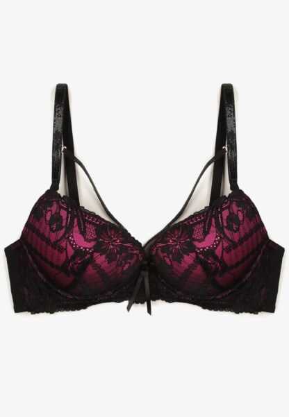 Sutien Negru cu fucsia