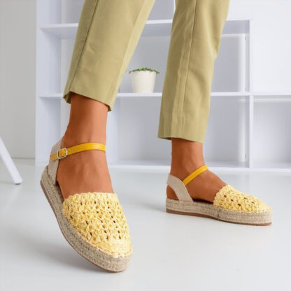 Espadrile galbene pentru femei cu deschidere Triumf - Încălțăminte