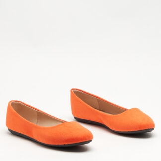 Royalfashion Balerini de damă din eco-suede portocaliu Marius