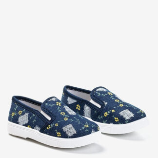 Granatowe dziecięce tenisówki slip - on Inga - Obuwie