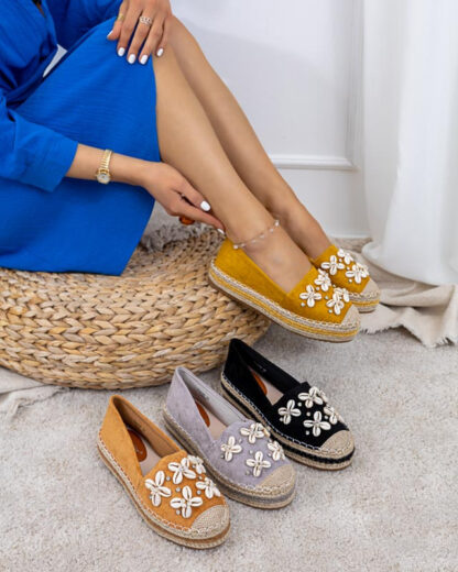 Espadrile pentru femei maro deschis cu decorațiuni Izira - Încălțăminte