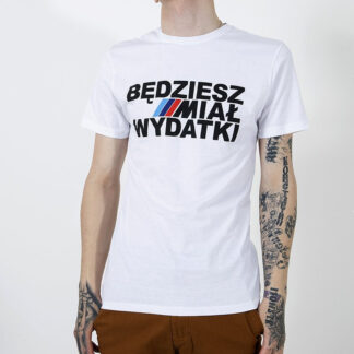 Tricou bărbătesc din bumbac alb cu imprimeu - Îmbrăcăminte