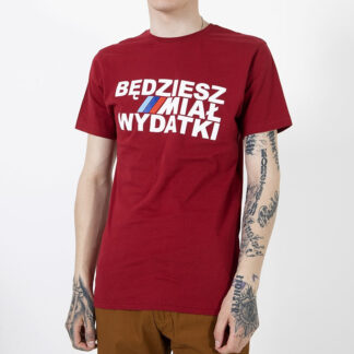 Tricou bărbătesc maro din bumbac cu imprimeu - Îmbrăcăminte