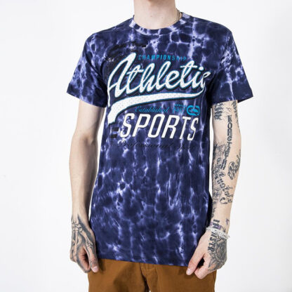 Tricou bărbătesc din bumbac bleumarin cu imprimeu - Îmbrăcăminte