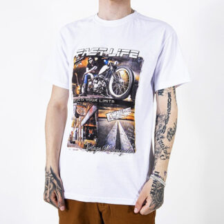 Tricou bărbătesc din bumbac imprimat alb - Îmbrăcăminte