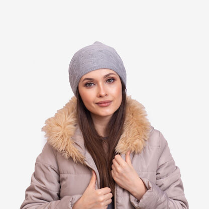 Pălărie gri caldă dublu strat pentru femei - Accesorii