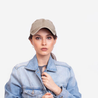 Șapcă de damă din denim kaki - Accesorii