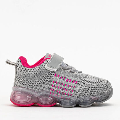 Pantofi sport gri pentru copii cu elemente roz Dons - Incaltaminte
