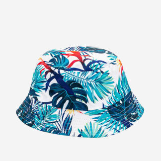 Pălărie cu găleată pentru femei albastră cu design hawaian - Accesorii