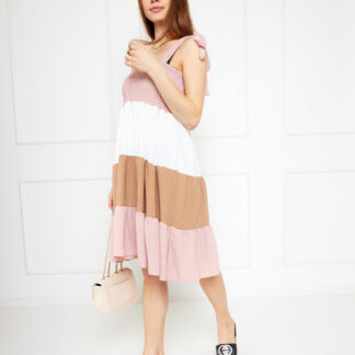 Rochie dama roz cu bretele legate - Imbracaminte