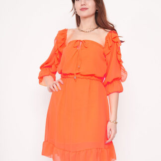 Rochie spaniolă de damă portocalie neon - Îmbrăcăminte