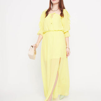 Rochie maxi spaniolă galbenă pentru femei - Îmbrăcăminte