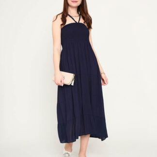 Rochie midi bleumarin PLUS SIZE - Imbracaminte