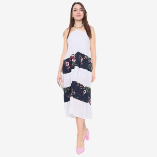 Rochie alba florala PLUS SIZE - Imbracaminte
