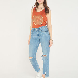 Top dama cu imprimeu camel auriu - Imbracaminte