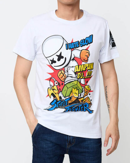 Tricou bărbătesc cu imprimeu alb - Îmbrăcăminte