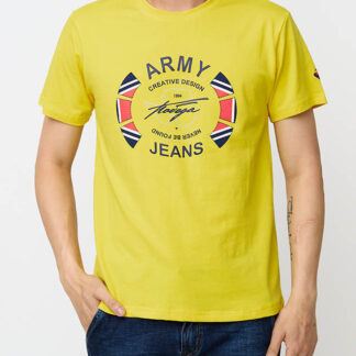 Tricou cu imprimeu galben pentru bărbați - Îmbrăcăminte