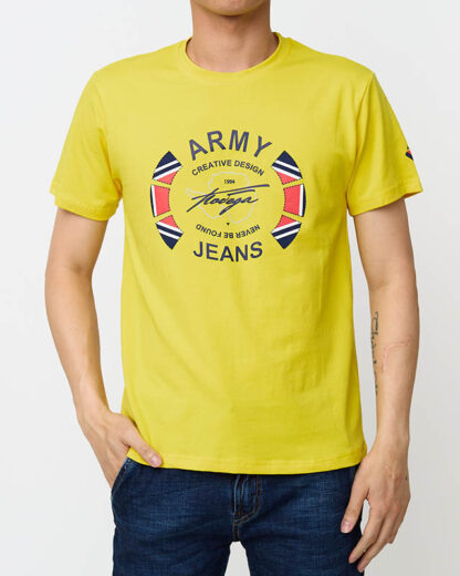 Tricou cu imprimeu galben pentru bărbați - Îmbrăcăminte