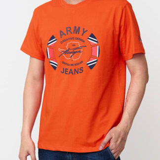 Tricou cu imprimeu barbatesc portocaliu - Imbracaminte