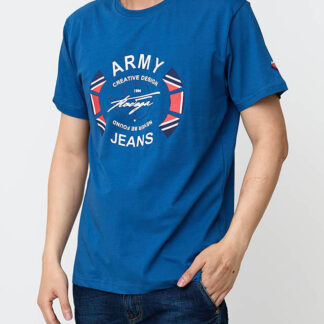 Tricou pentru bărbați cu imprimeu albastru - Îmbrăcăminte