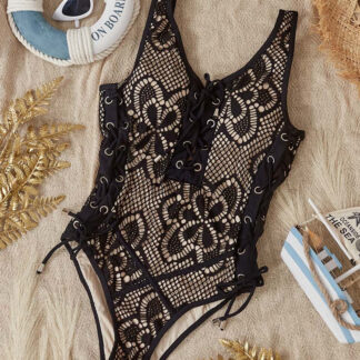 Costum de baie One Piece Black pentru Damă - Lenjerie de corp