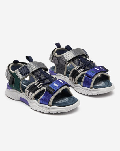 Sandale pentru copii bleumarin si gri cu Velcro Meteris - Incaltaminte