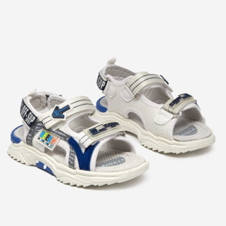 Sandale copii albe si bleumarin prinse cu Velcro Ceteris - Pantofi