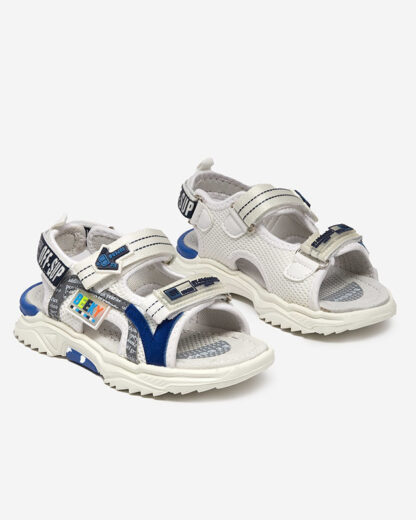 Sandale copii albe si bleumarin prinse cu Velcro Ceteris - Pantofi