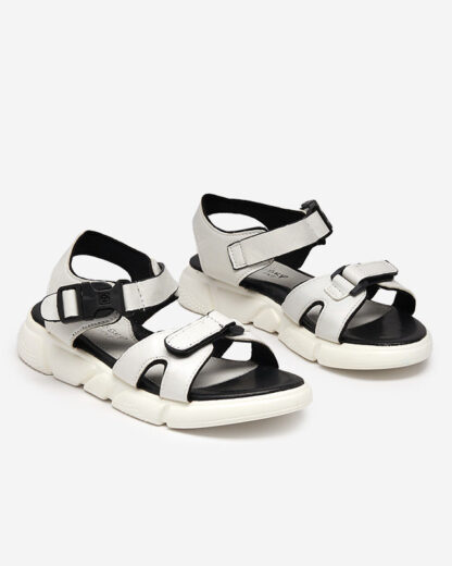 Sandale strălucitoare pentru copii în Leepe-Shoes alb