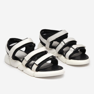 Sandale pentru fete prinse cu Velcro în Mumin-Shoes albi