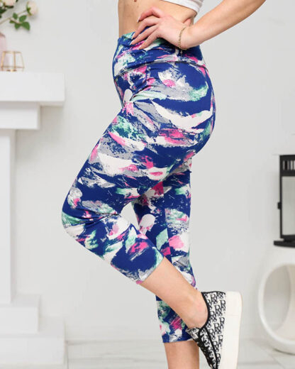 Leggings 3/4 dama cu model bleumarin verde - Imbracaminte