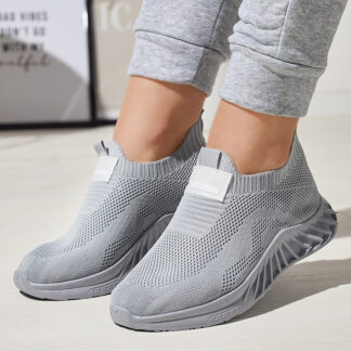 Pantofi sport din tesatura gri deschis pentru femei Rozane- Incaltaminte