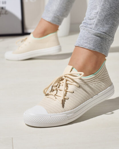 Royalfashion Bej adidași cu nervuri pentru femei Manfer