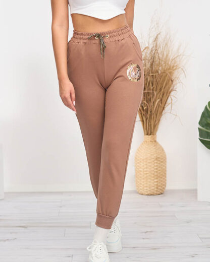 Pantaloni de trening maro dama - Imbracaminte