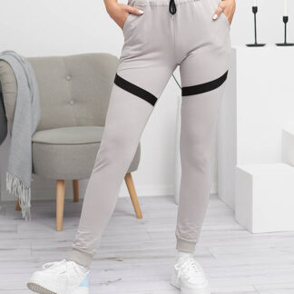 Pantaloni de trening gri deschis de dama - Imbracaminte
