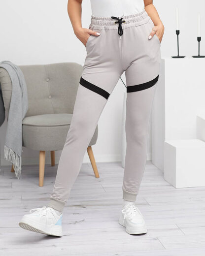 Pantaloni de trening gri deschis de dama - Imbracaminte
