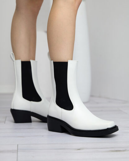 Cizme albe de dama cu slip inalt Darran - Incaltaminte