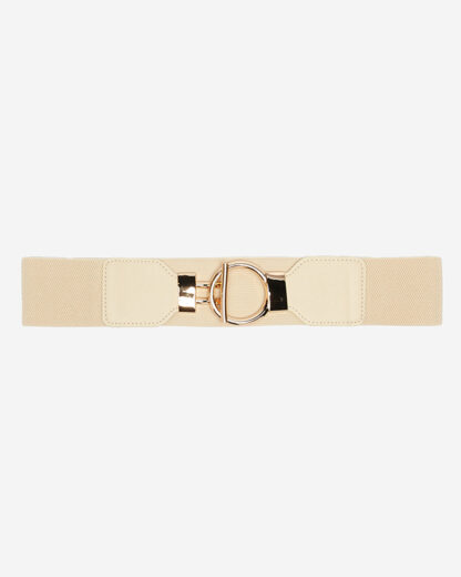 Curea elastică cu cataramă mare bej auriu - Accesorii