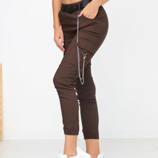 Pantaloni cargo izolați maro cu buzunare - Îmbrăcăminte