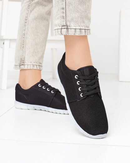 Pantofi sport din material textil pentru femei, negri Cetika - Încălțăminte