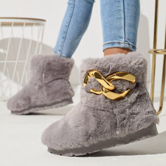 Cizme de zăpadă pentru femei gri cu blană Sattopa- Footwear