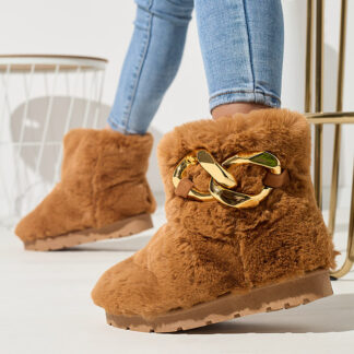 Cizme de zăpadă pentru femei Camel cu blană Sattopa- Footwear