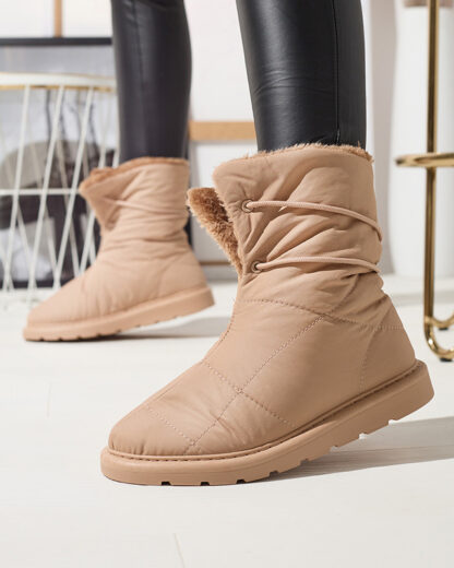 Pantofi de damă maro deschis a'la cizme de zăpadă Amirfu- Footwear