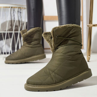 Pantofi de damă verde închis a'la cizme de zăpadă Amirfu- Footwear