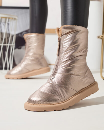 Pantofi de damă roz-auriu a'la cizme de zăpadă Tirigga- Footwear