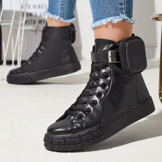 Pantofi sport de damă negri cu husă Efiffe- Footwear