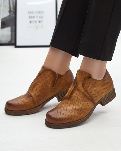 Cizme jumătăți din piele ecologică de damă Camel Ilioppa- Footwear