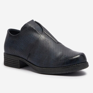 Royalfashion pantofi jumătăți de femei din piele ecologică de culoare albastru marin Ilioppa