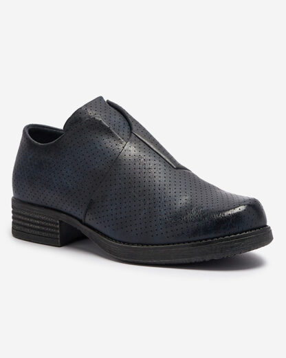 Royalfashion pantofi jumătăți de femei din piele ecologică de culoare albastru marin Ilioppa